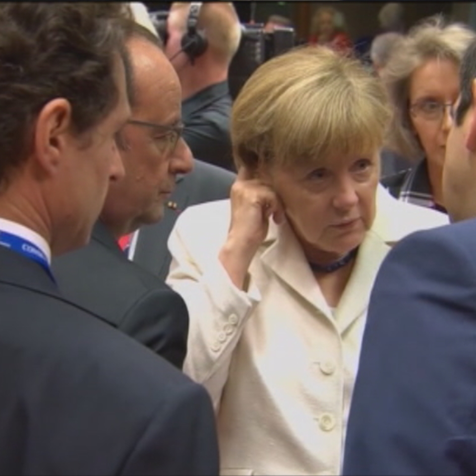 Merkel, Tsipras eta Hollande, gaur arratsaldeko bileran. Irudia: EFE