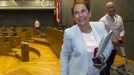 Uxue Barkos tras ser investida presidenta de Navarra. Foto: EFE
