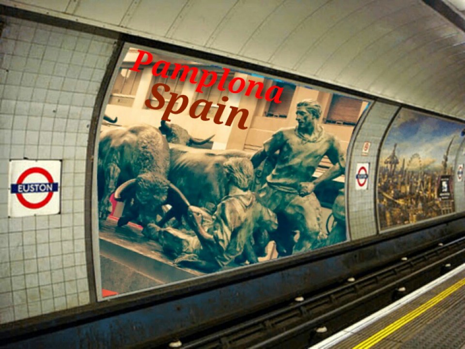 Angel Castañeira - Cartel del encierro en el metro de London