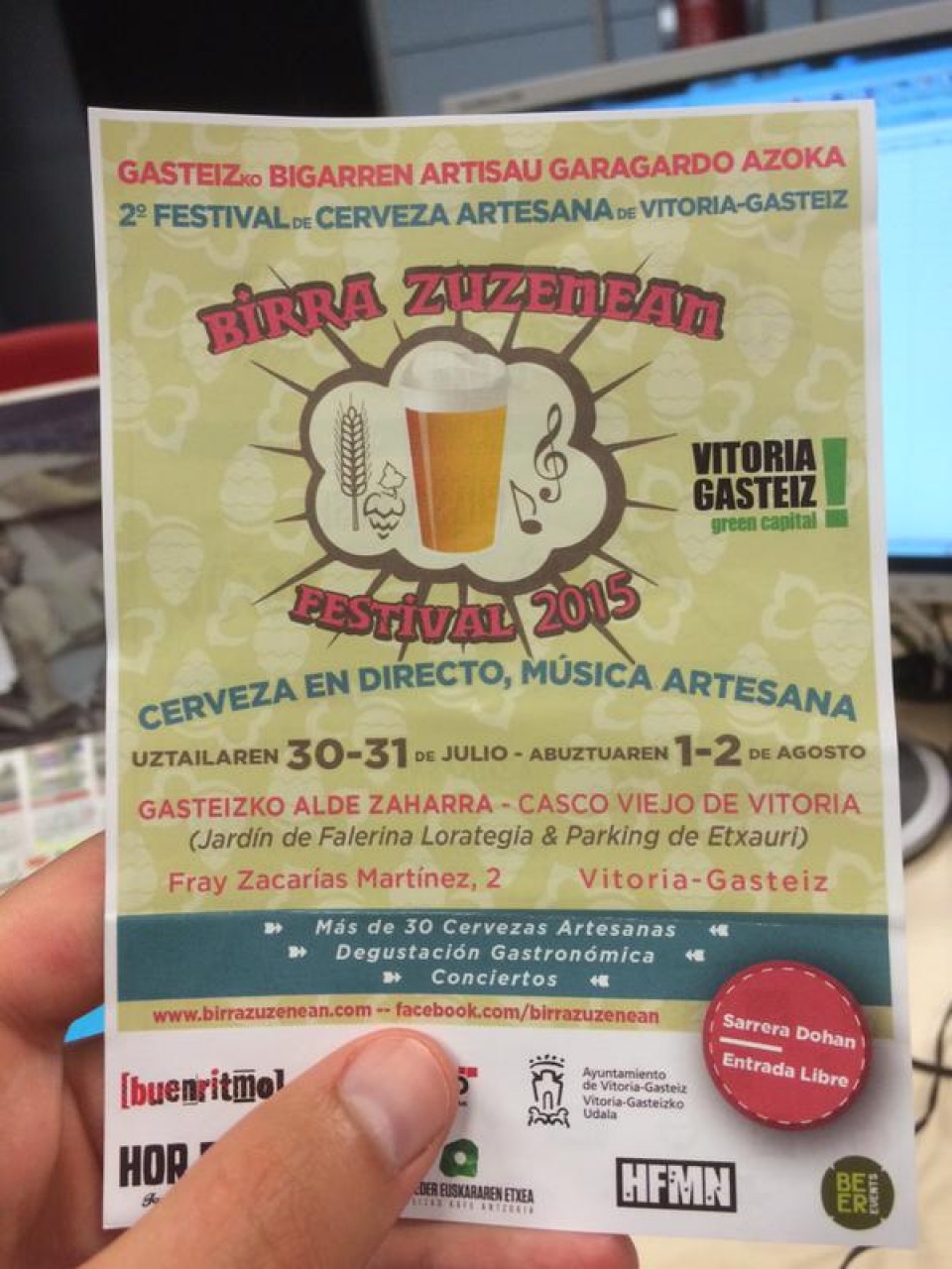 2º Feria de la cerveza artesana en Vitoria, del 30 de julio al 2 de gosto.