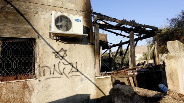 La casa que atacaron los colonos extremistas judíos. Foto: EFE