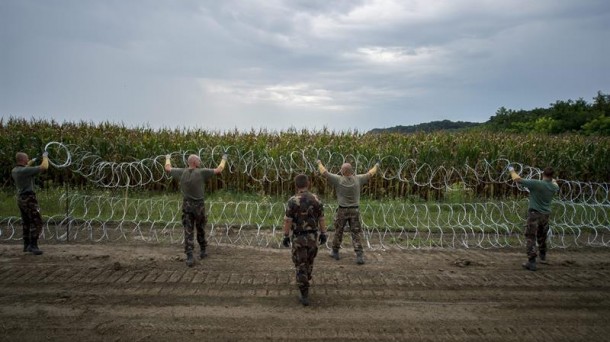 Hungaria eta Serbia arteko muga. Argazkia: EFE