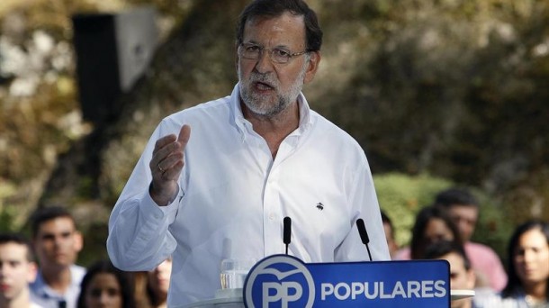 Mariano Rajoy durante un acto del PP en Pontevedra. Foto: EFE