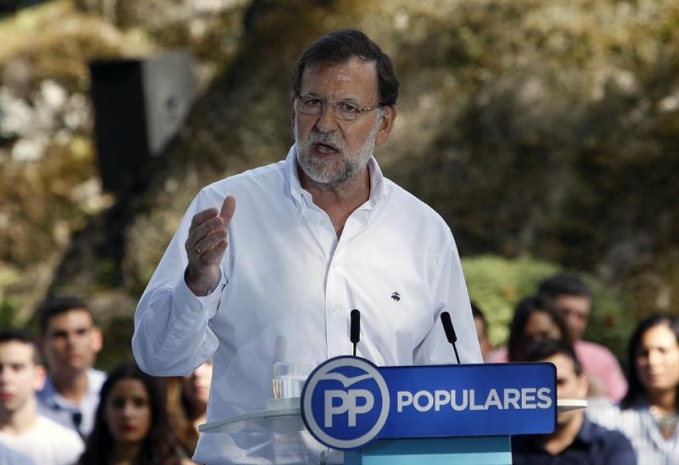 Mariano Rajoy durante un acto del PP en Pontevedra. Foto: EFE