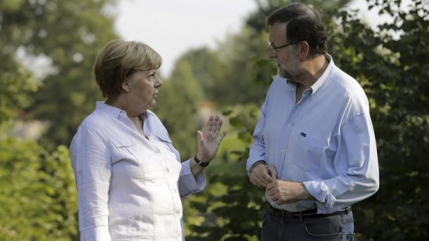 Angela Merkel y Mariano Rajoy en el castillo de Meseberg. 