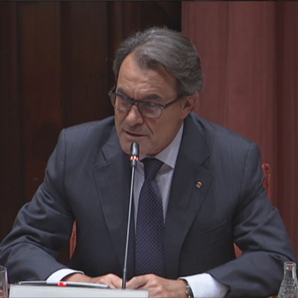 Artur Mas durante su comparecencia en el Parlament. 