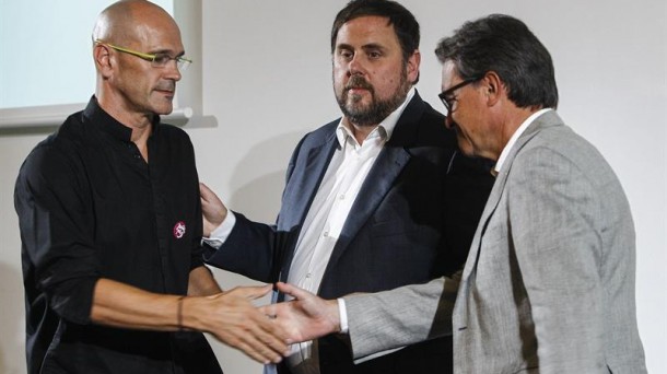 Romeva, Junqueras eta Mas. Argazkia: EFE