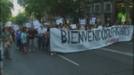 Manifestación solidaria con los refugiados en Madrid