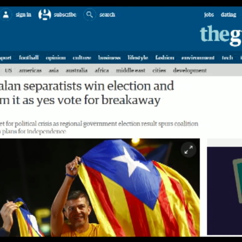 La victoria de los independentistas, portada de la prensa europea