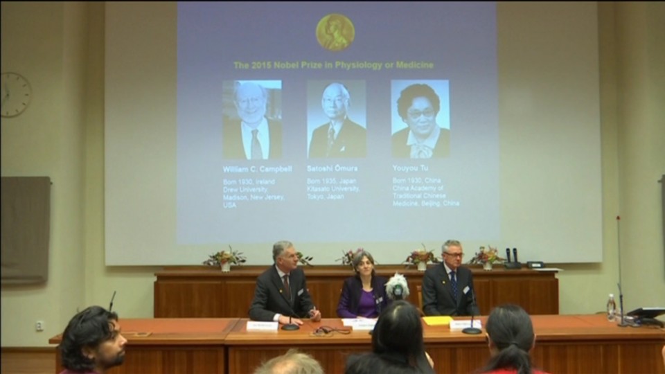 Los ganadores del Prenio Nobel de Medicina 2015. Foto: EFE