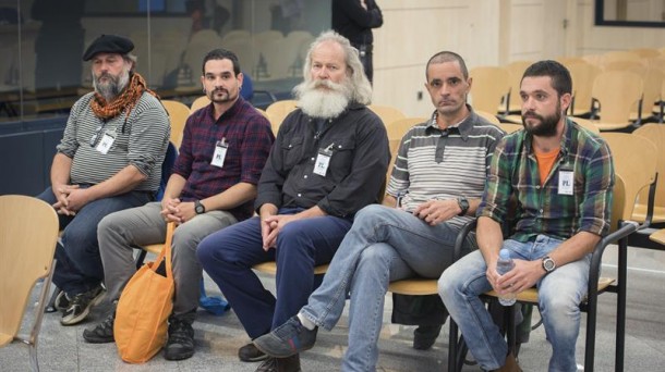 Los cinco miembros de Askapena durante el juicio en la Audiencia Nacional. Foto: EFE