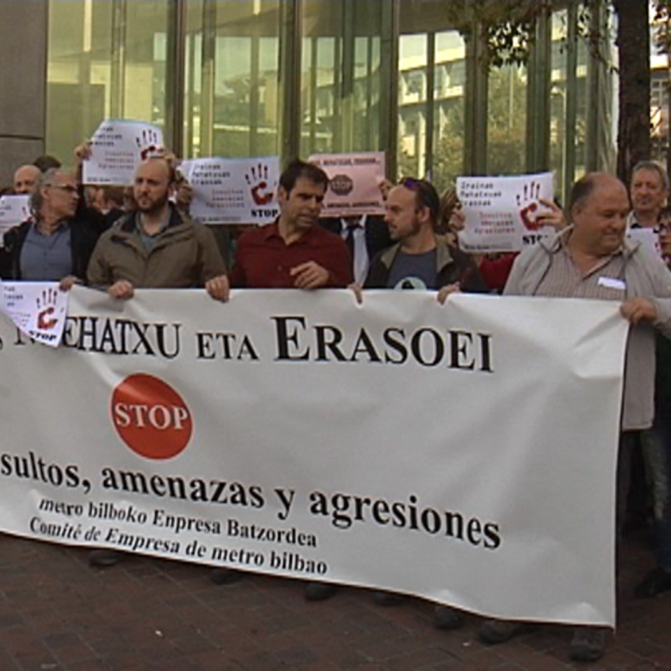 Protesta del Comité de empresa de Metro Bilbao. Foto: LAB Metro Bilbao