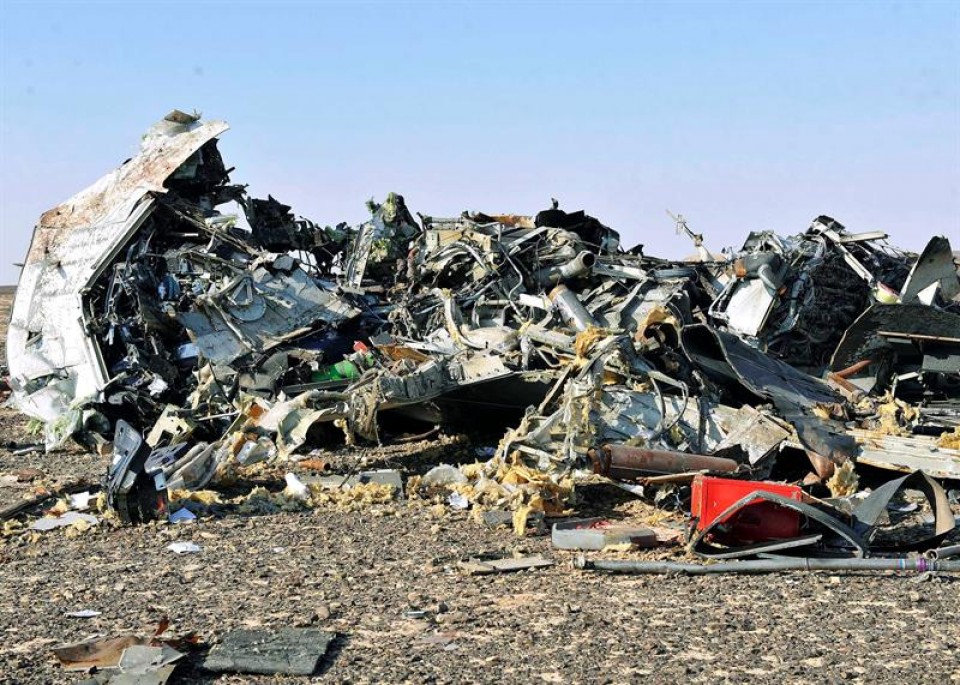 Imagen del avión ruso siniestrado este sábado en la península del Sinai en Egipto. Foto: EiTB
