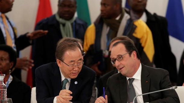 Hollande y Bam Ki Moon. EFE