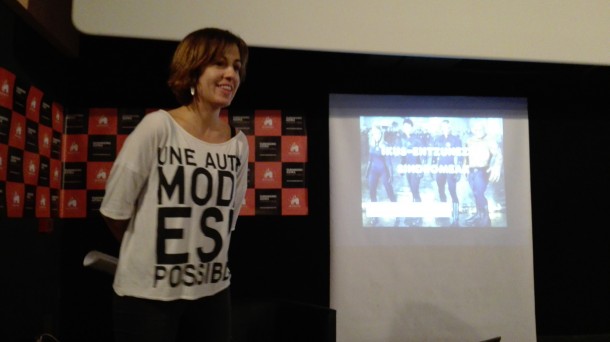 Katixa Agirre, durante la presentación 