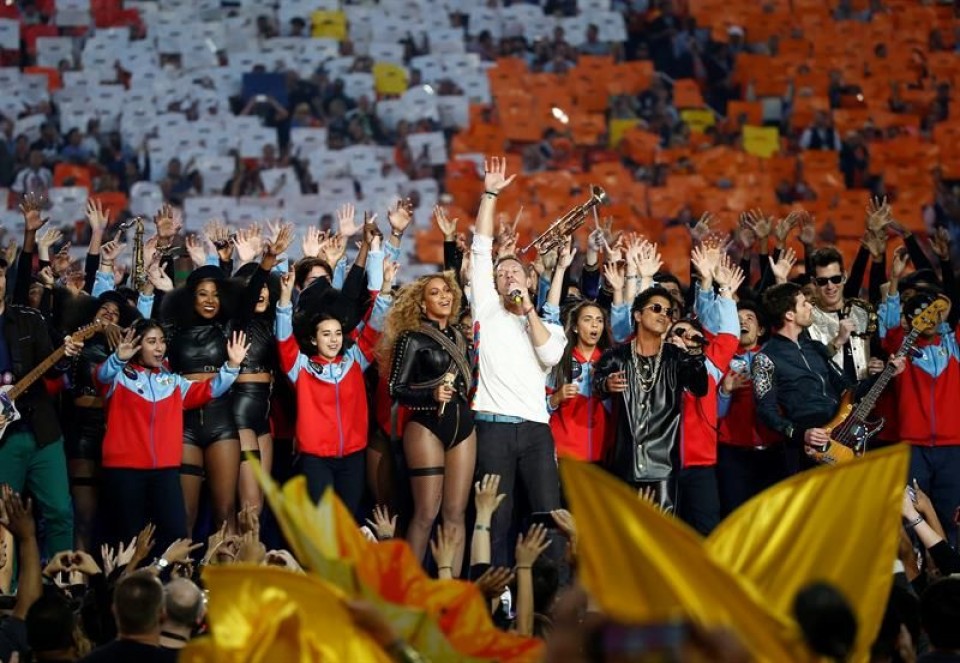 Coldplay y Beyoncé. Foto: EFE