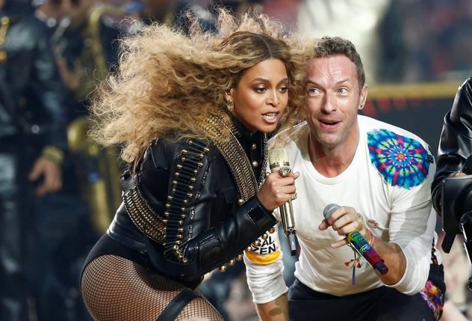 Coldplay y Beyoncé. Foto: EFE