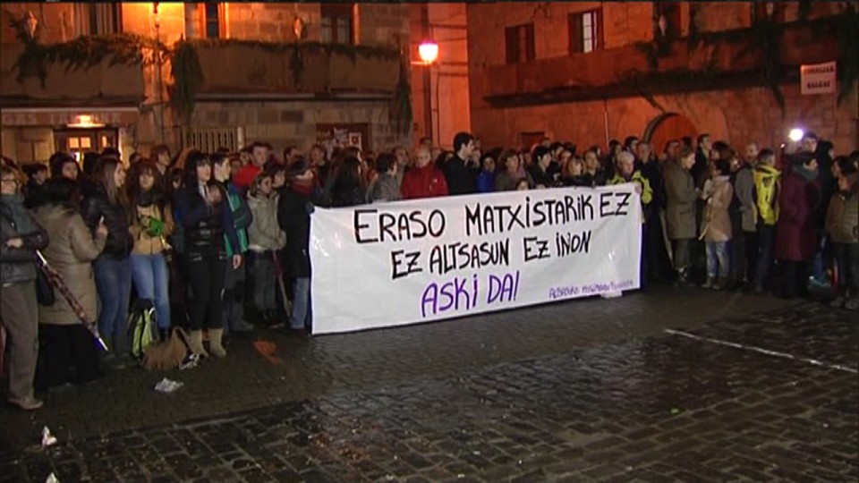 Una concentración contra la violencia machista en Alsasua (Navarra).
