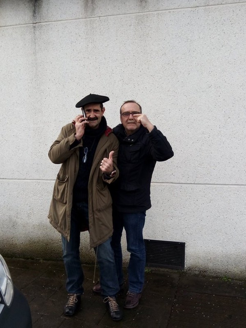 Iñaki Garailande y Rafa Muntion de camino a A Coruña, 18.02.2016