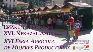 Feria agrícola con label de mujer en Ugao