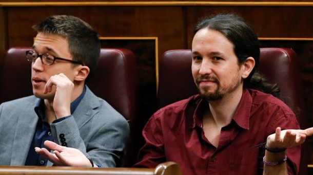 Iñigo Errejón y Pablo Iglesias en el Congreso de los Diputados