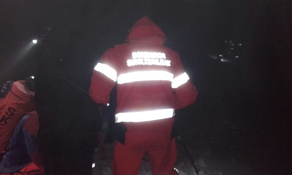 Rescate de los peregrinos perdidos en Ibañeta. Foto: Bomberos de Navarra.