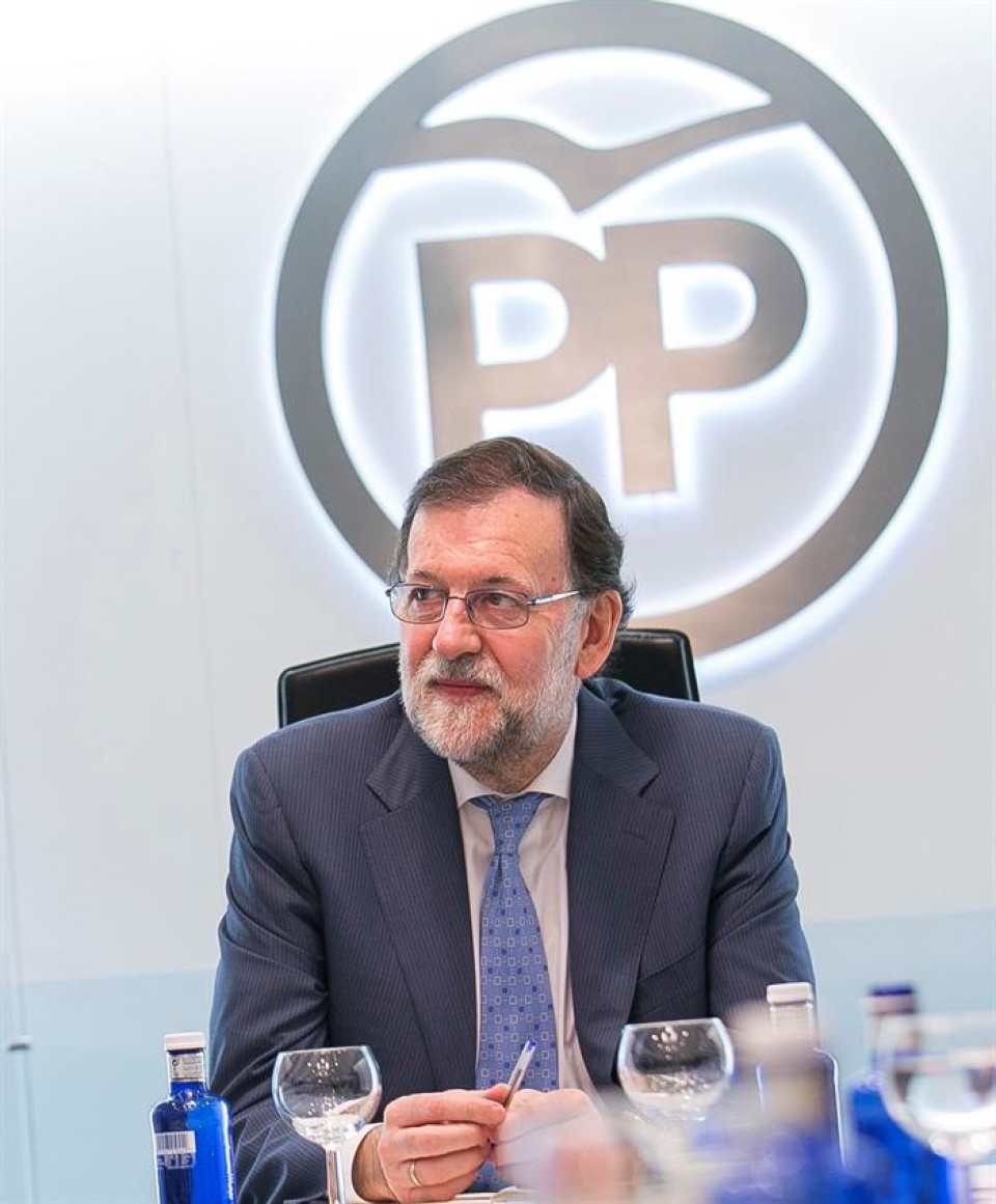 Mariano Rajoy PPren zuzendaritzaren gaurko bileran. Argazkia: EFE