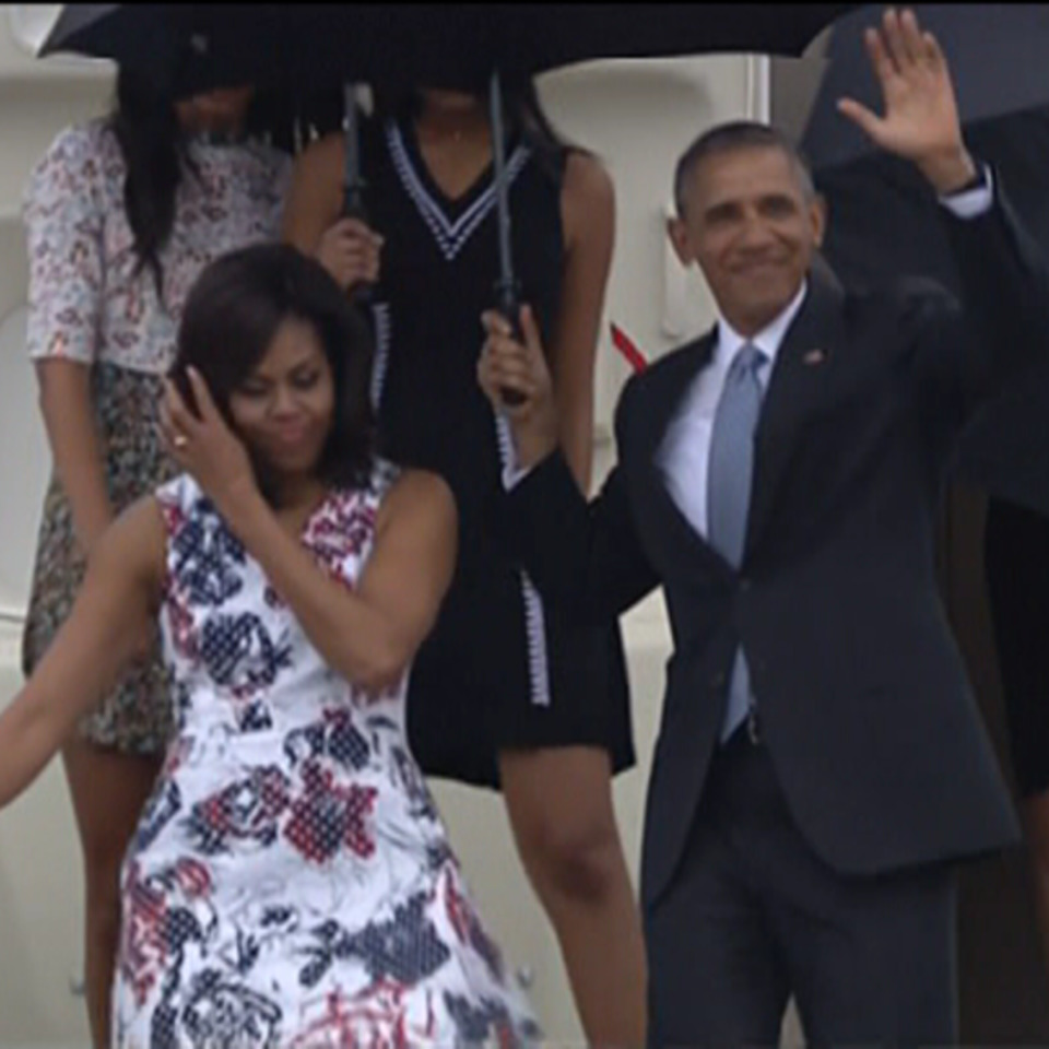 Barack Obama, a su llegada. Foto: Efe