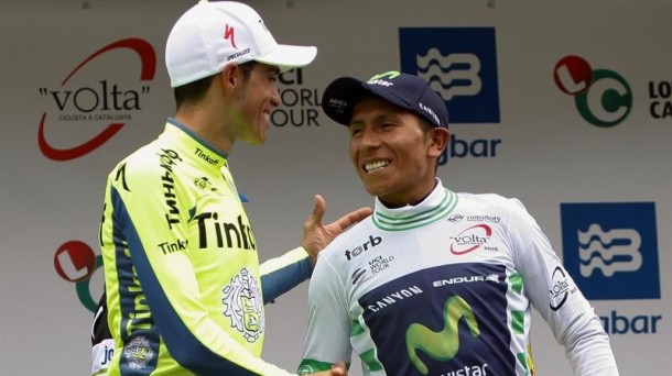 Alberto Contador eta Nairo Quintana, faborto nagusiak. Argazkia: Efe.