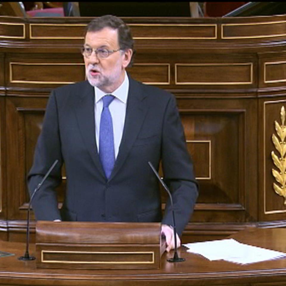 Mariano Rajoy, en su intervención ante el Pleno del Congreso.