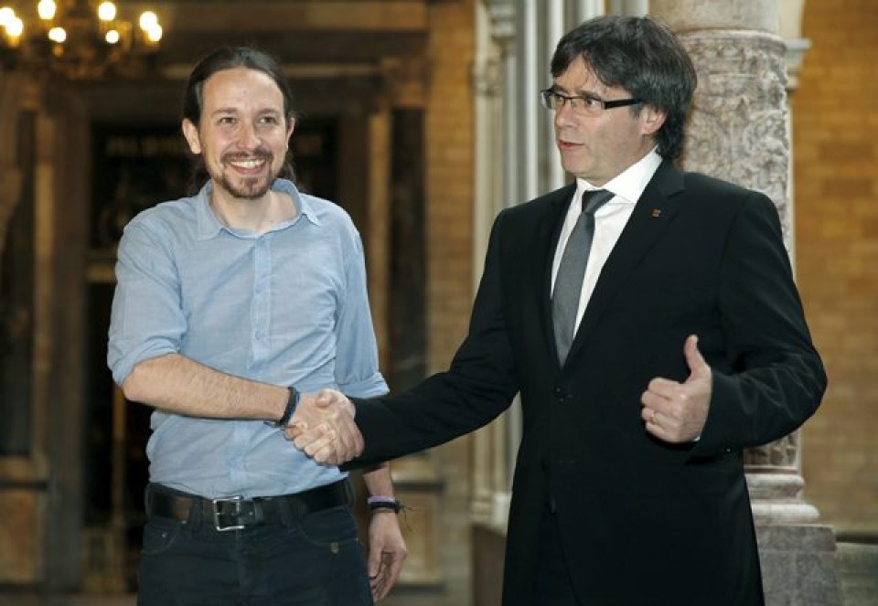 El secretario general de Podemos y el presidente de la Generalitat. Foto: EFE