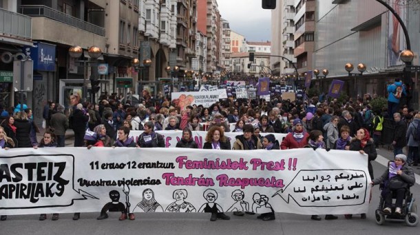 Una manifestación en Vitoria-Gasteiz contra las agresiones machistas. EFE