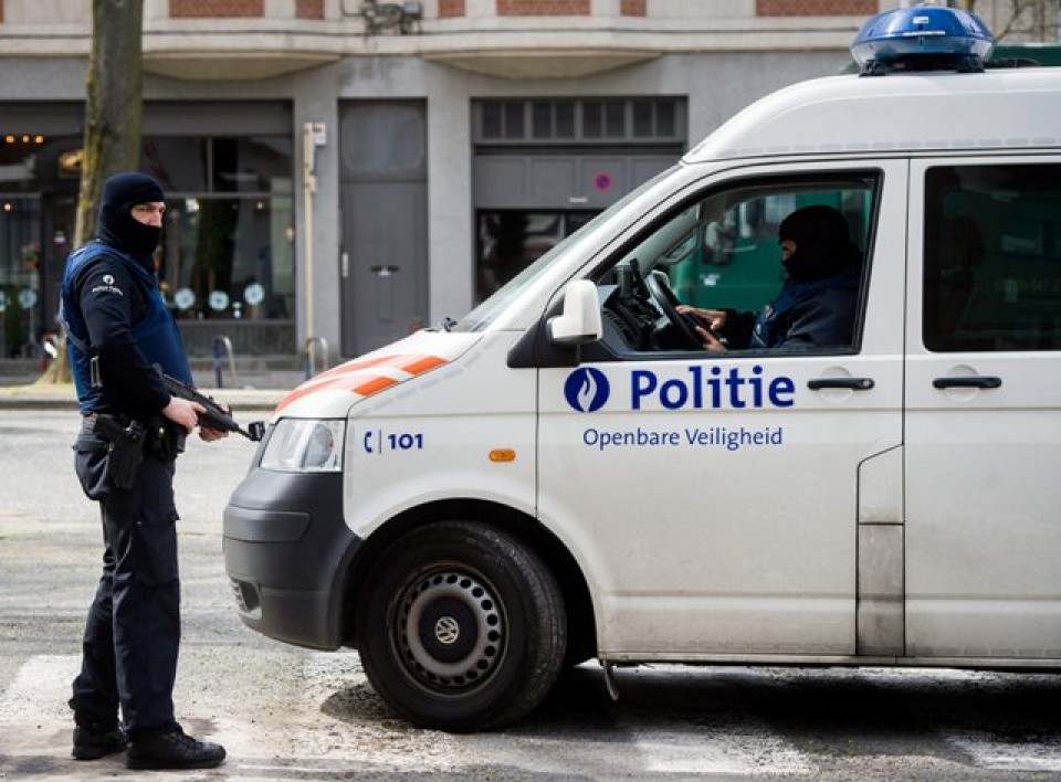 La Policía belga en las calles de Bruselas. Foto: EFE