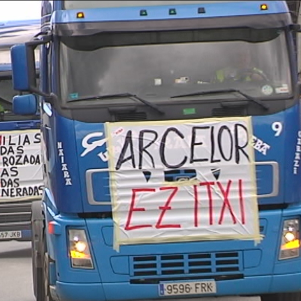 Caravana de los trabajadores de Arcelor de Bergara y Olaberria
