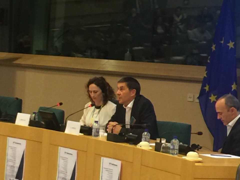 Arnaldo Otegi, Europako Parlamentuan. Argazkia: @EUPARTYEFA 