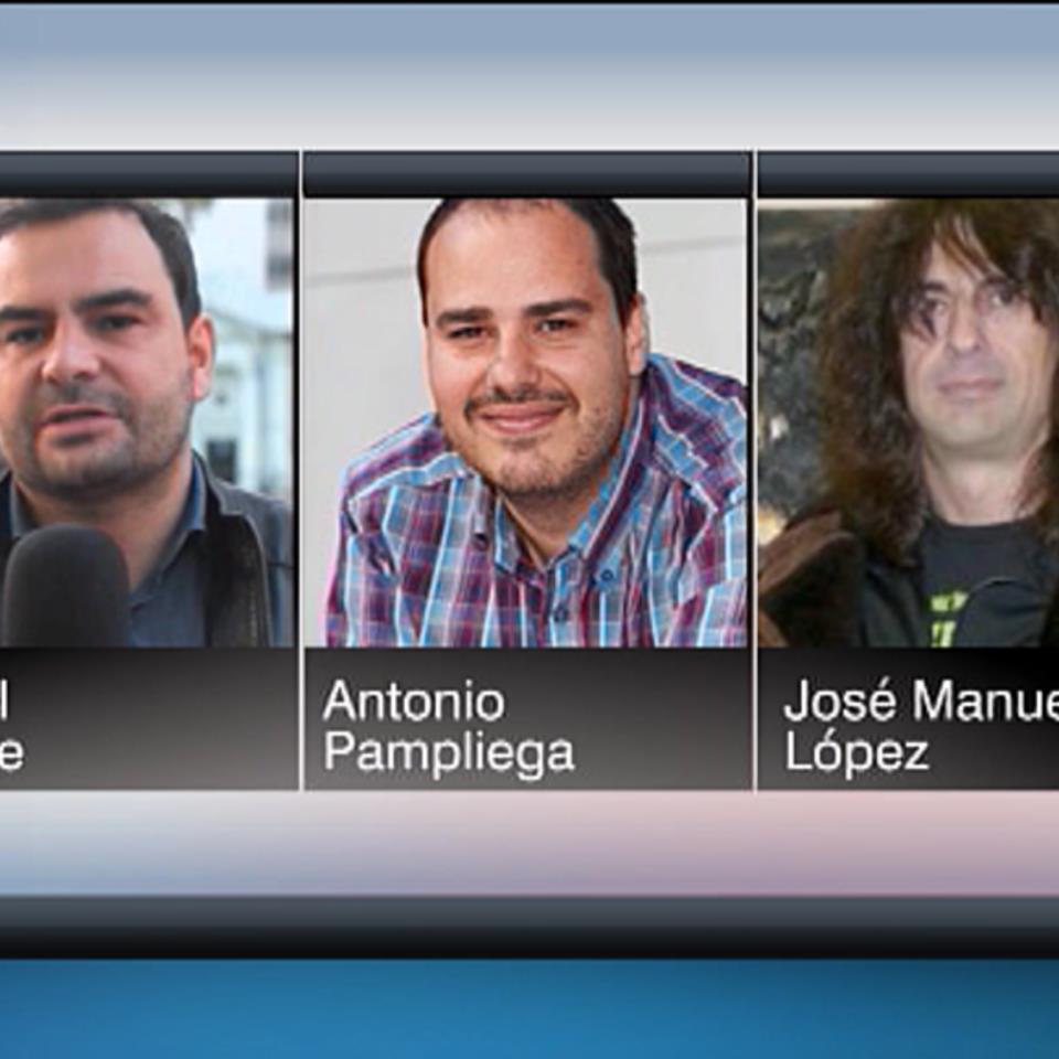 Los reporteros Ángel Sastre, Antonio Pampliega y José Manuel López. Imagen: EiTB