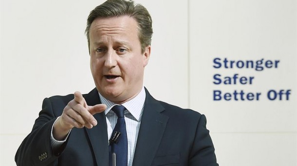 David Cameron durante el discurso que ha ofrecido hoy en Londres. EFE. 