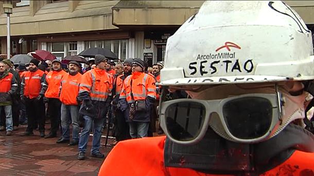 Protesta de los trabajadores de la planta ACB de Sestao. Foto de archivo: EITB