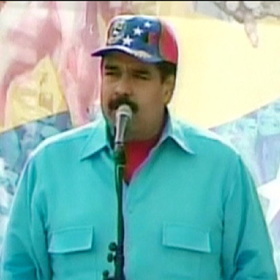 Nicolas Maduro, Venezuelako herritarrei emandako hitzaldian. Argazkia: EFE.