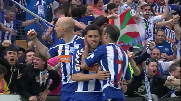 Pacheco celebra su gol. Foto: EiTB.