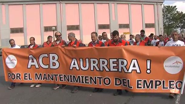 Una protesta de los trabajadores de la ACB de Sestao. Imagen de archivo: EiTB