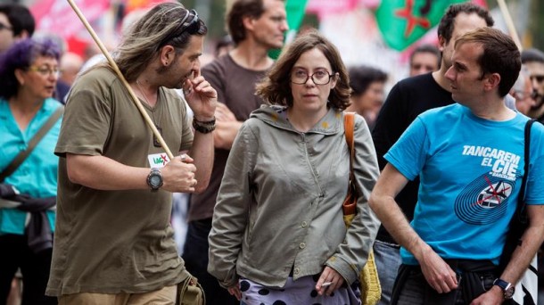 La diputada de la CUP Eulàlia Reguant en Barcelona. Foto: EFE