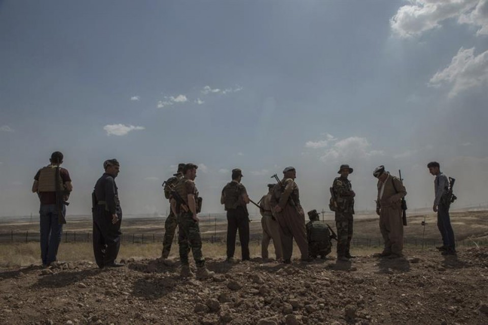 Soldadu kurduak Mufti hiriaren inguruan, Mosul inguruan. Argazkia. EFE