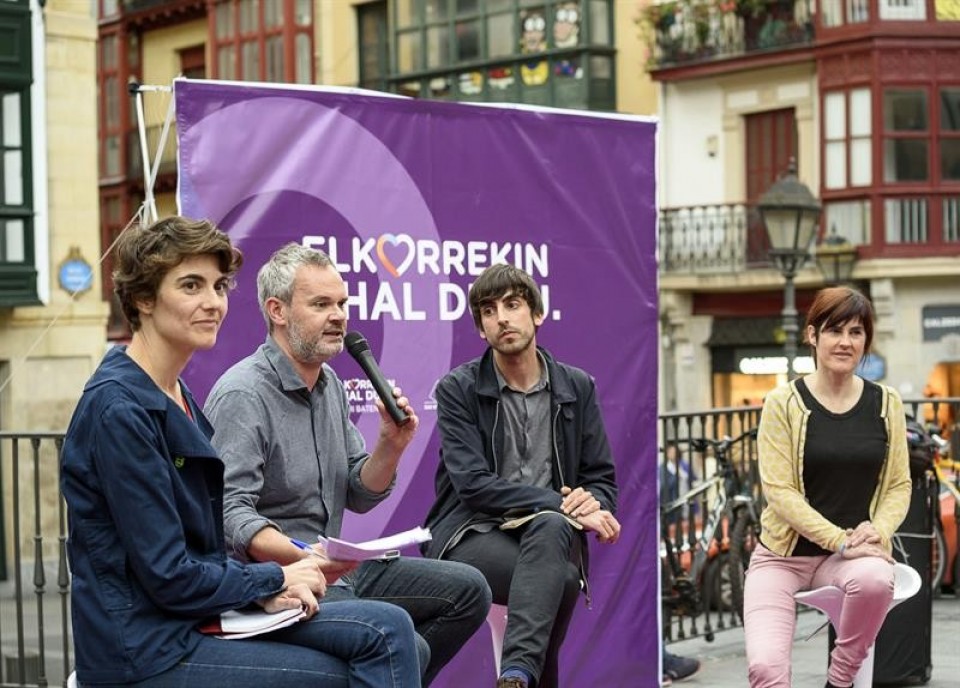 Elkarrekin Ahal Duguko hautagaiak Bilbon. Argazkia: EFE
