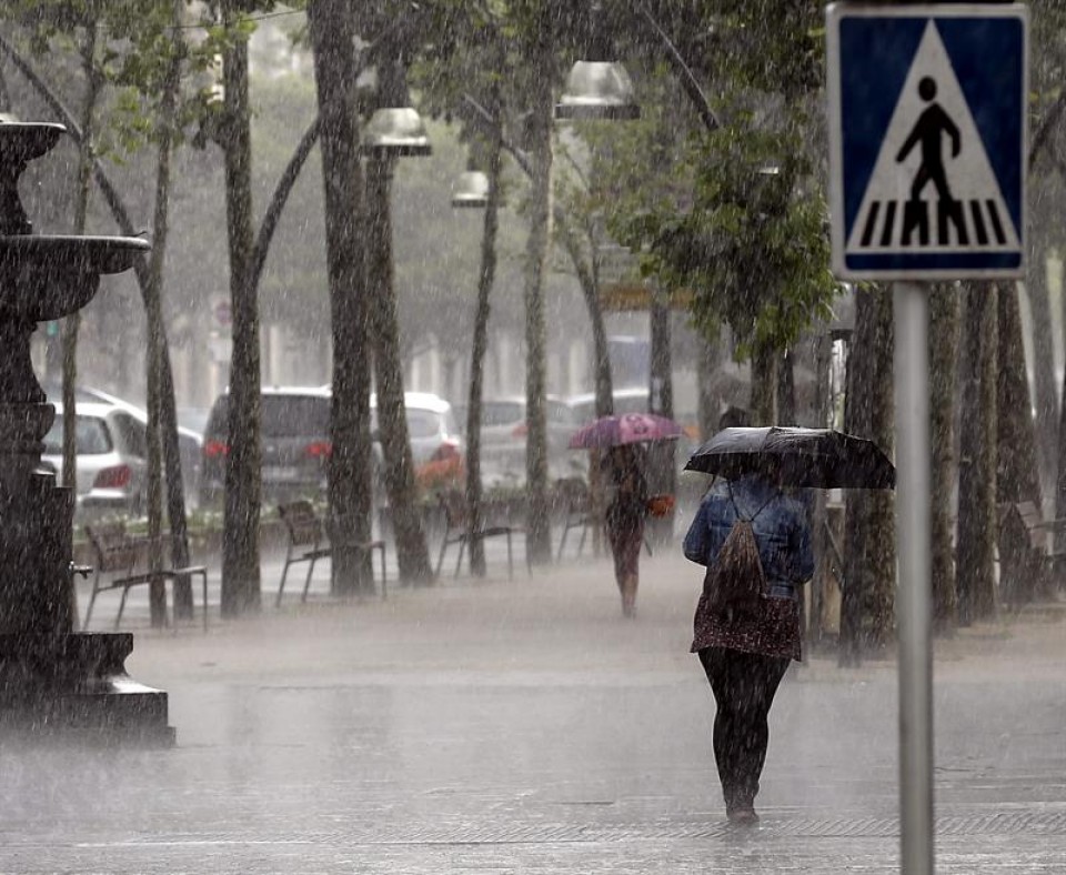 Lluvia ayer en Tolosa.