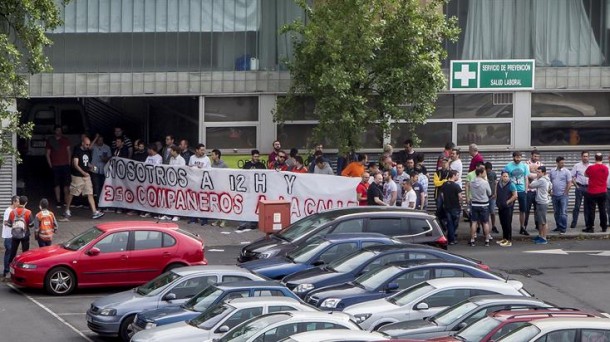 Sestaoko ACBko langileen protesta. Artxiboko irudia: EFE