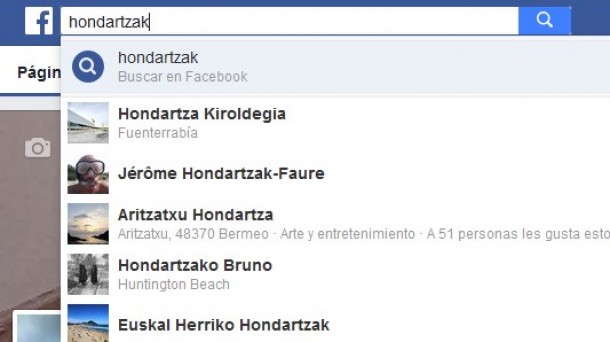 Oraindik aurrera, Facebooken bilatzaileak iradokizunak egingo ditu