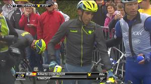 Alberto Contador berriro erori da