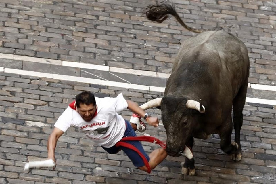 Tercer encierro de los sanfermines 2016. Foto: EFE