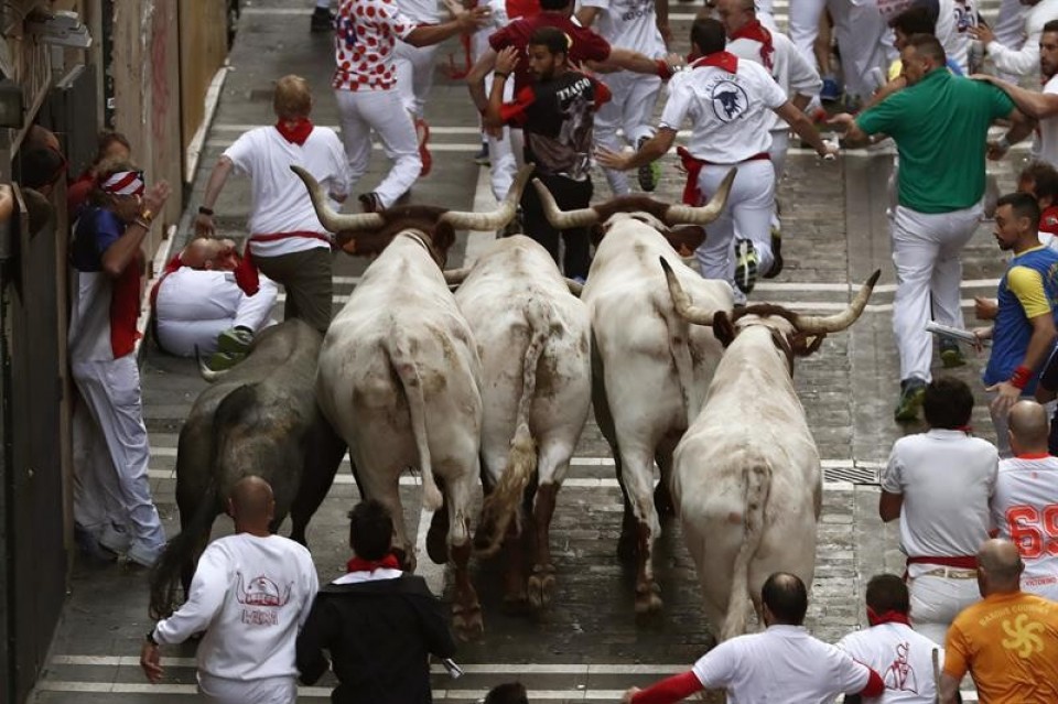Tercer encierro de los sanfermines 2016. Foto: EFE